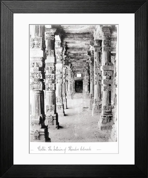 Framed Print : Delhi, The Interior of Hindoo Colonade, Late 1860s. Creator: Samuel Bourne Framed Print : Delhi, The Interior of Hindoo Colonade, Late 1860s. Creator: Samuel Bourne