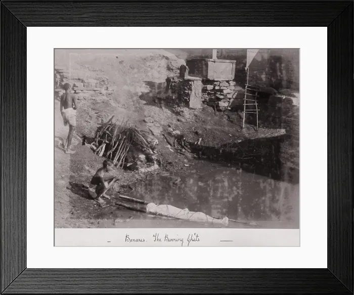 Framed Print : Benares, The Burning Gháts, Late 1860s. Creator: Samuel Bourne