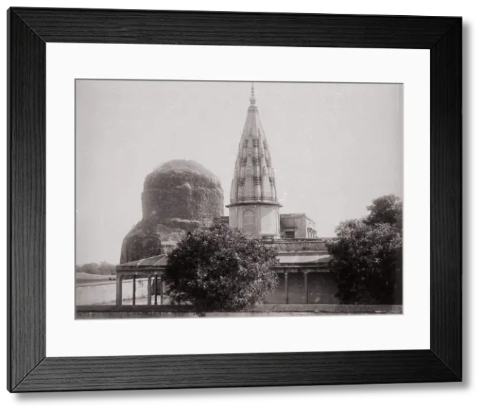 Framed Print : Benares, Temple and Top of Sarnath, Late 1860s. Creator: Samuel Bourne Framed Print : Benares, Temple and Top of Sarnath, Late 1860s. Creator: Samuel Bourne