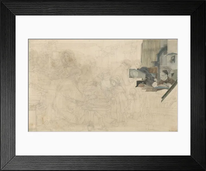 Framed Print : The Pawnshop (Mount of Piety), c.1856-c.1857. Creator: Matthijs Maris Framed Print : The Pawnshop (Mount of Piety), c.1856-c.1857. Creator: Matthijs Maris