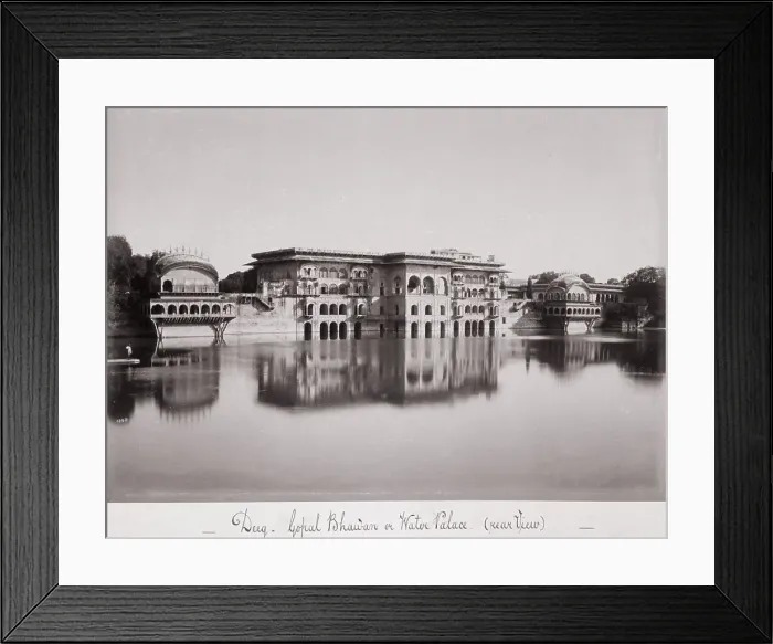 Framed Print : Deeg, Gopal Bhawán or Water Palace, Late 1860s. Creator: Samuel Bourne Framed Print : Deeg, Gopal Bhawán or Water Palace, Late 1860s. Creator: Samuel Bourne