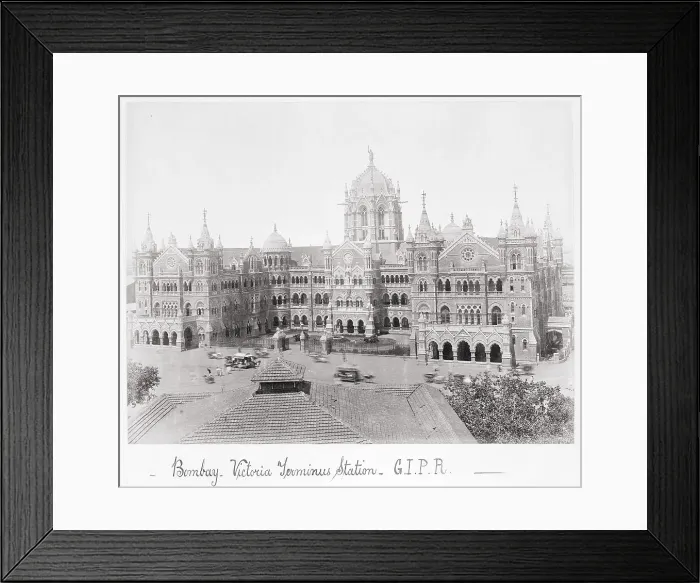 Framed Print : Bombay, Victoria Terminus Station-G.I.P.R, Late 1860s. Creator: Samuel Bourne