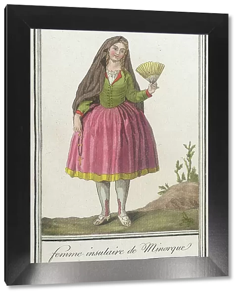 Costumes de Différents Pays, Femme Insulaire de Minorque, c1797. Creators: Jacques Grasset de Saint-Sauveur, LF Labrousse