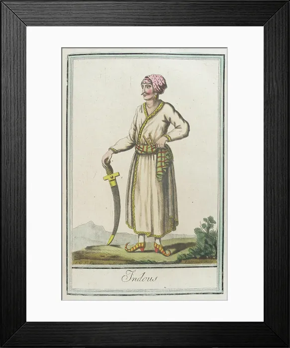 Framed Print : Costumes de Différents Pays, Indous, c1797. Creators: Jacques Grasset de Saint-Sauveur, LF Labrousse Framed Print : Costumes de Différents Pays, Indous, c1797. Creators: Jacques Grasset de Saint-Sauveur, LF Labrousse