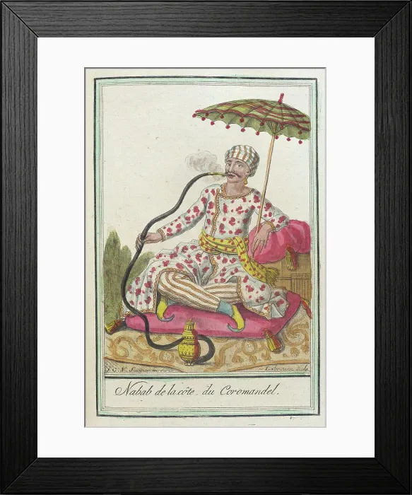 Framed Print : Costumes de Différents Pays, Nabab de la Côte du Coromandel, c1797. Creators: Jacques Grasset de Saint-Sauveur, LF Labrousse Framed Print : Costumes de Différents Pays, Nabab de la Côte du Coromandel, c1797. Creators: Jacques Grasset de Saint-Sauveur, LF Labrousse