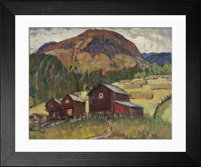 Framed Print : Summer Landscape with Shielings. Study from North Norway. Creator: Anna Katarina Boberg Framed Print : Summer Landscape with Shielings. Study from North Norway. Creator: Anna Katarina Boberg