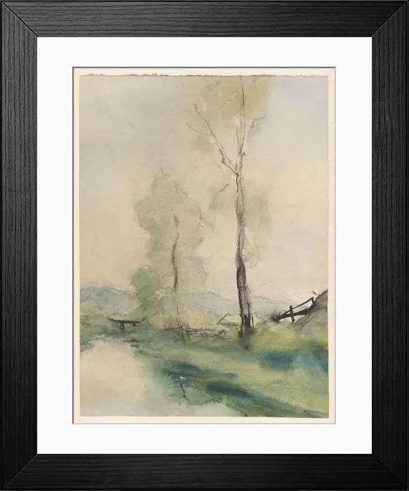 Framed Print : Poplars by a stream, 1867-1931. Creator: Pieter H.J.J. Ras Framed Print : Poplars by a stream, 1867-1931. Creator: Pieter H.J.J. Ras