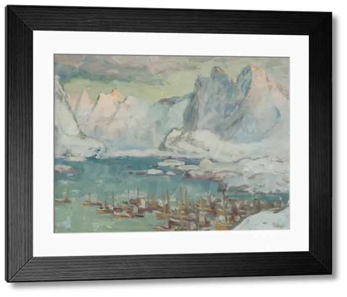 Framed Print : Svolvaer Harbour at the Height of the Fishing Season.Study from Lofoten, 1934. Creator: Anna Katarina Boberg Framed Print : Svolvaer Harbour at the Height of the Fishing Season.Study from Lofoten, 1934. Creator: Anna Katarina Boberg