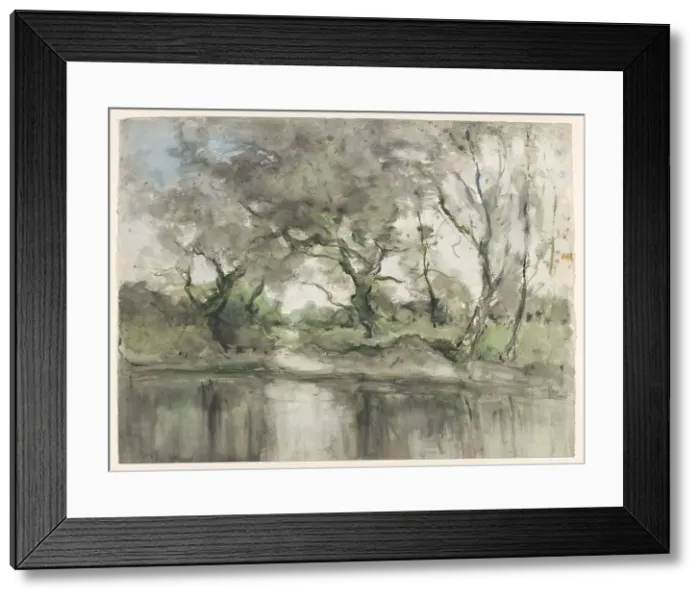 Framed Print : Trees on the water's edge, 1915. Creator: Pieter H.J.J. Ras Framed Print : Trees on the water's edge, 1915. Creator: Pieter H.J.J. Ras