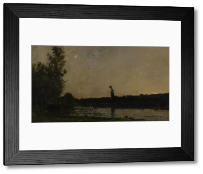 Framed Print : Twilight, 1866. Creator: Charles Francois Daubigny Framed Print : Twilight, 1866. Creator: Charles Francois Daubigny