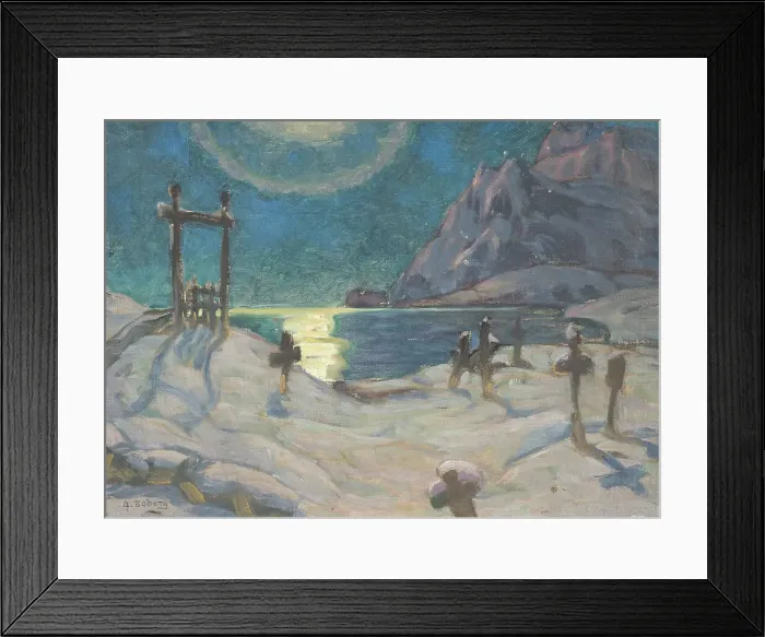Framed Print : The Graveyard in the Mountains. Study from Lofoten, 1920. Creator: Anna Katarina Boberg Framed Print : The Graveyard in the Mountains. Study from Lofoten, 1920. Creator: Anna Katarina Boberg