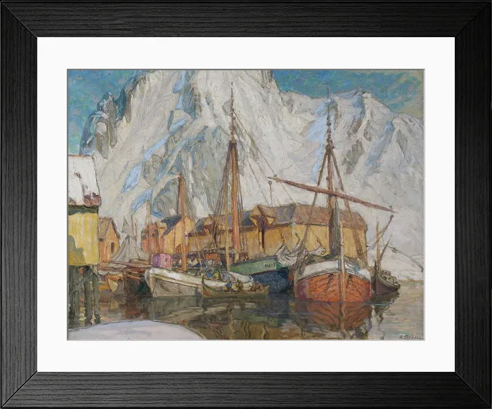Framed Print : The Harbour at Svolvaer, Lofoten. Creator: Anna Katarina Boberg Framed Print : The Harbour at Svolvaer, Lofoten. Creator: Anna Katarina Boberg