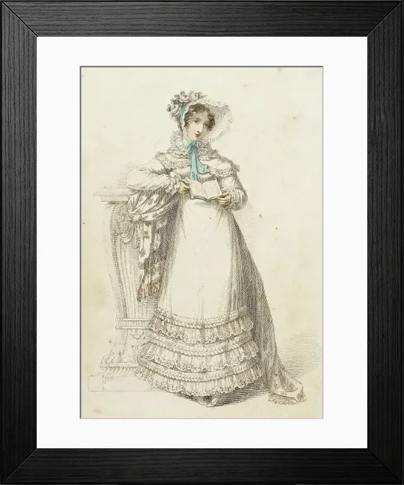 Framed Print : Fashion Plate (Walking Dress), 1820. Creator: Rudolph Ackermann Framed Print : Fashion Plate (Walking Dress), 1820. Creator: Rudolph Ackermann