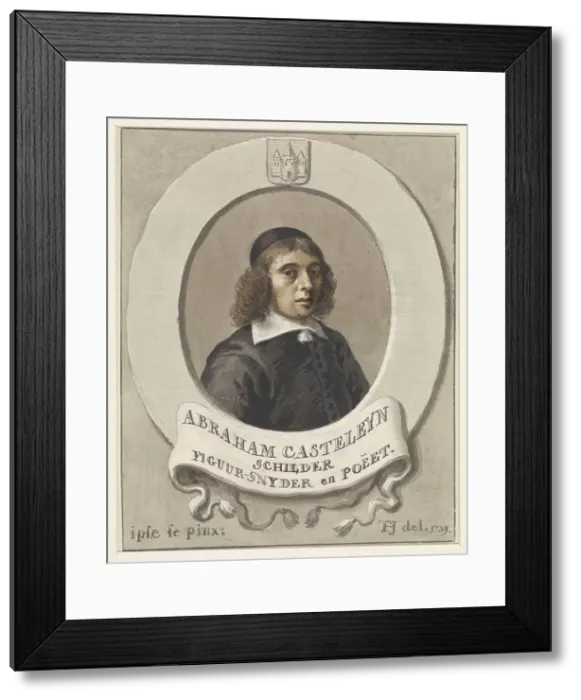 Framed Print : Portrait of Abraham Casteleyn, 1739. Creator: Tako Hajo Jelgersma Framed Print : Portrait of Abraham Casteleyn, 1739. Creator: Tako Hajo Jelgersma