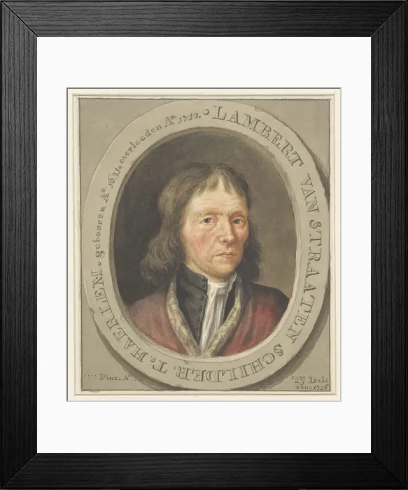 Framed Print : Portrait of the painter Lambert van Straaten, 1736. Creator: Tako Hajo Jelgersma Framed Print : Portrait of the painter Lambert van Straaten, 1736. Creator: Tako Hajo Jelgersma