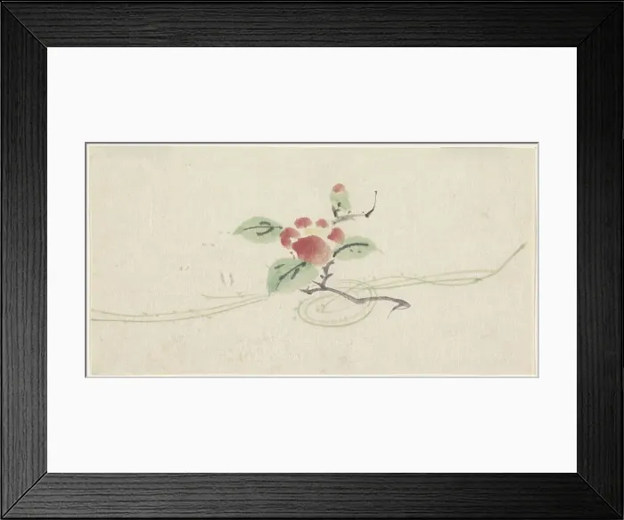 Framed Print : Branch with red camellia, 1808-1861. Creator: Utagawa Kuniyoshi Framed Print : Branch with red camellia, 1808-1861. Creator: Utagawa Kuniyoshi