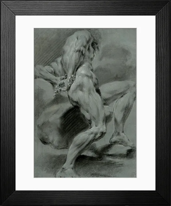 Framed Print : Study of a Male Nude, Unknown date. Creator: Domenico Maggiotto Framed Print : Study of a Male Nude, Unknown date. Creator: Domenico Maggiotto