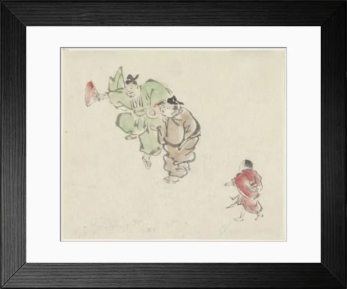 Framed Print : Two dancers and a child, 1808-1861. Creator: Utagawa Kuniyoshi Framed Print : Two dancers and a child, 1808-1861. Creator: Utagawa Kuniyoshi