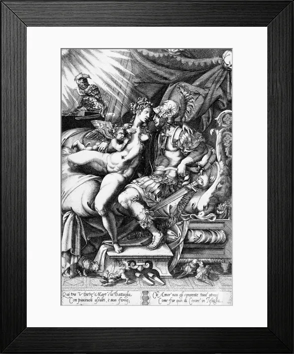 Framed Print : Mars and Venus (image 2 of 2), 16th century. Creator: Enea Vico Framed Print : Mars and Venus (image 2 of 2), 16th century. Creator: Enea Vico