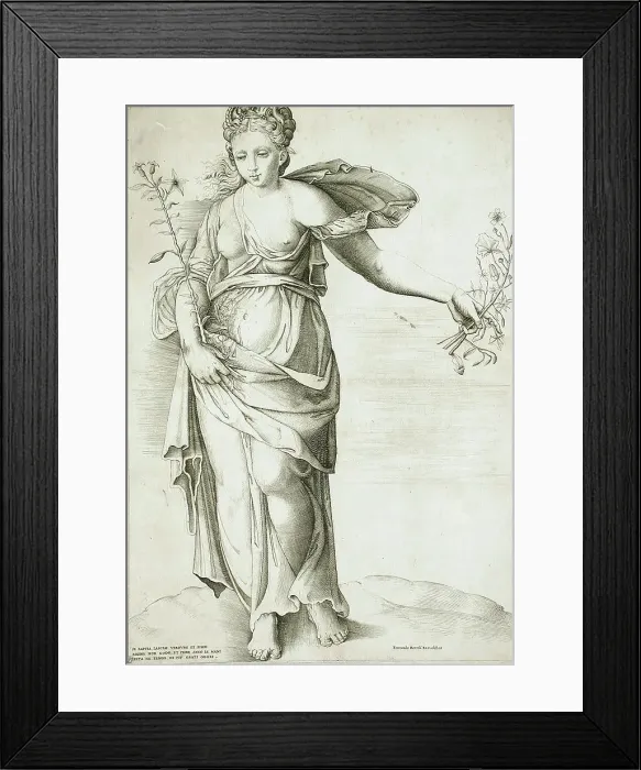 Framed Print : Flora, c1561. Creator: Enea Vico