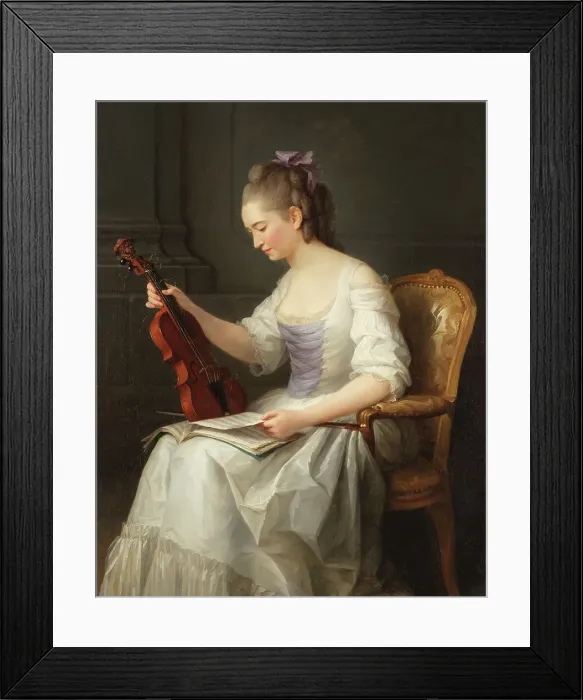 Framed Print : Portrait of a violinist , 1773. Creator: Anne Vallayer-Coster Framed Print : Portrait of a violinist , 1773. Creator: Anne Vallayer-Coster