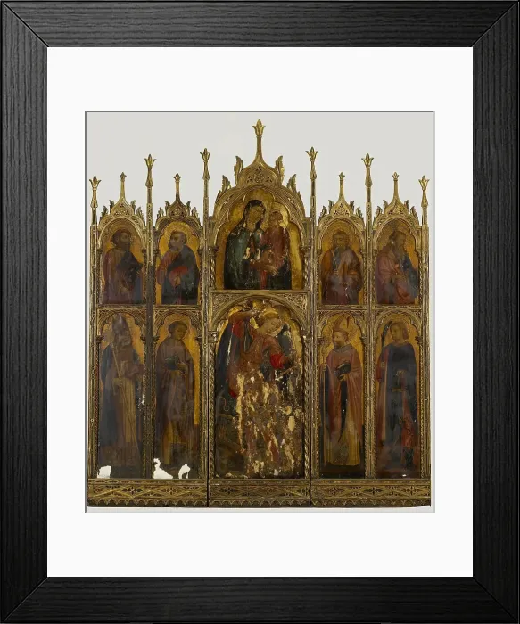 Framed Print : Madonna and Child with St. Michael and Other Saints, c1440. Creator: Antonio Vivarini Framed Print : Madonna and Child with St. Michael and Other Saints, c1440. Creator: Antonio Vivarini