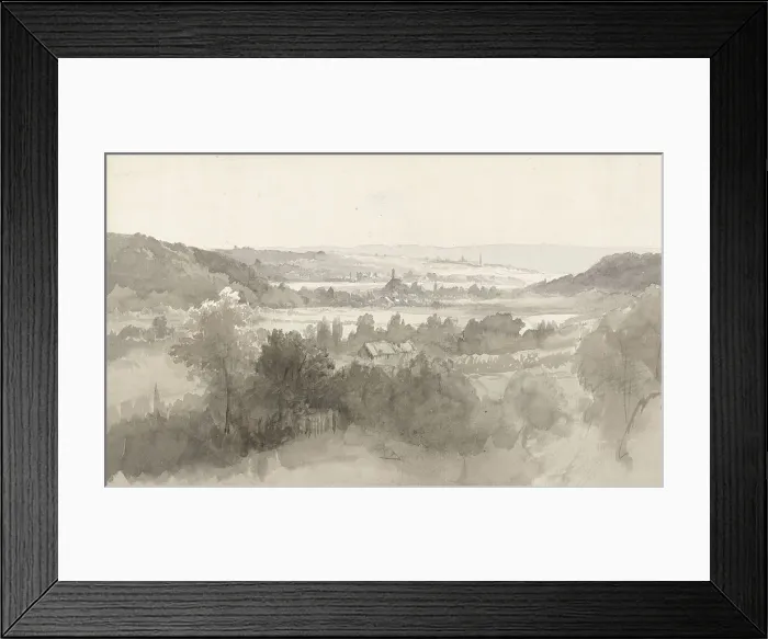 Framed Print : View of a valley, 1816-1880. Creator: Willem Bodeman Framed Print : View of a valley, 1816-1880. Creator: Willem Bodeman