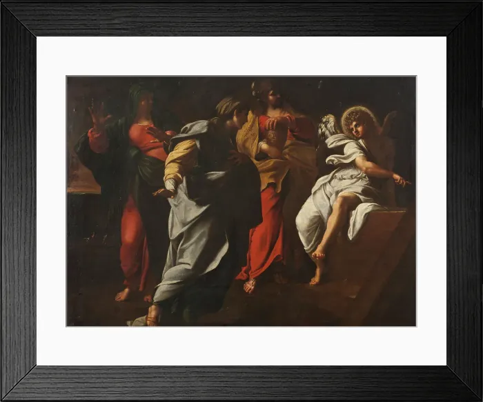 Framed Print : The Three Maries at the Tomb, 16th century. Creator: Anon Framed Print : The Three Maries at the Tomb, 16th century. Creator: Anon