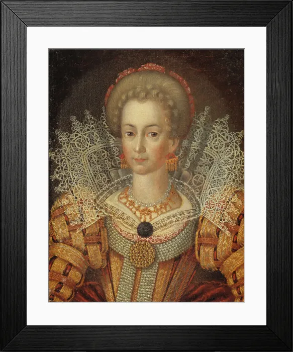 Framed Print : Unknown woman, formerly called Cecilia Vasa, 1540-1627, Princess of Sweden, c.1625. Creator: Anon Framed Print : Unknown woman, formerly called Cecilia Vasa, 1540-1627, Princess of Sweden, c.1625. Creator: Anon
