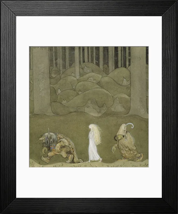 Framed Print : The Princess and the Trolls, 1913. Creator: John Bauer Framed Print : The Princess and the Trolls, 1913. Creator: John Bauer