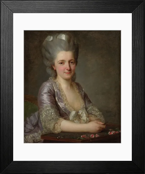 Framed Print : Portrait of unknown botanist, possibly Elisabeth Julienne Pommereul Dugage, 1778. Creator: Antoine Vestier Framed Print : Portrait of unknown botanist, possibly Elisabeth Julienne Pommereul Dugage, 1778. Creator: Antoine Vestier