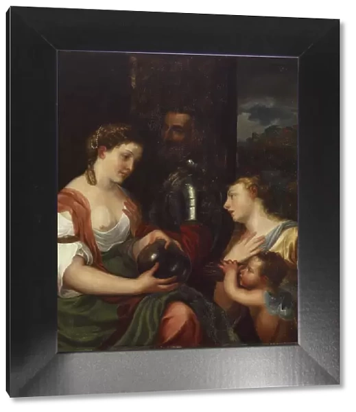Copy of Titian's 'Allegory of Alfonso d'Avalos, Marchese del Vasto', c1833. Creator: Alfred Jacob Miller. Copy of Titian's 'Allegory of Alfonso d'Avalos, Marchese del Vasto', c1833. Creator: Alfred Jacob Miller