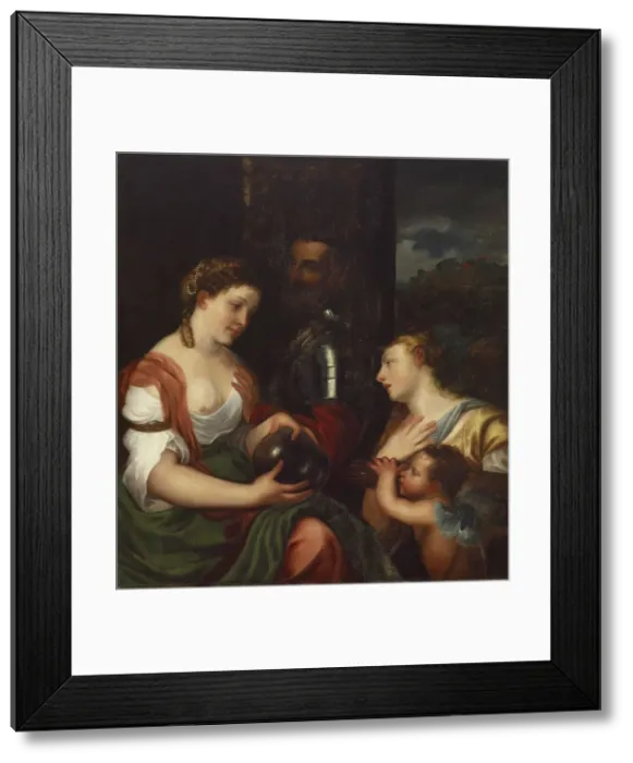 Framed Print : Copy of Titian's Allegory of Alfonso d'Avalos, Marchese del Vasto, c1833. Creator: Alfred Jacob Miller. Copy of Titian's Allegory of Alfonso d'Avalos, Marchese del Vasto, c1833. Creator: Alfred Jacob Miller Framed Print : Copy of Titian's Allegory of Alfonso d'Avalos, Marchese del Vasto, c1833. Creator: Alfred Jacob Miller. Copy of Titian's Allegory of Alfonso d'Avalos, Marchese del Vasto, c1833. Creator: Alfred Jacob Miller
