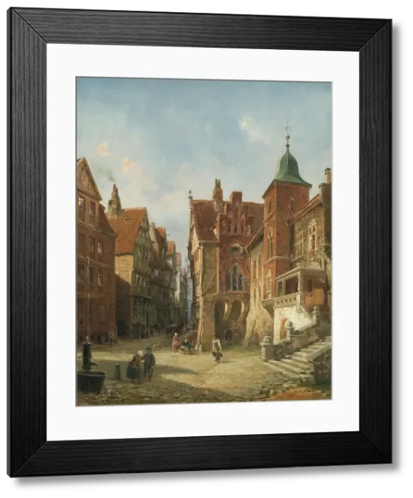 Framed Print : Street in Hamburg. Study in Architecture, 1870. Creator: Wilhelm von Hanno Framed Print : Street in Hamburg. Study in Architecture, 1870. Creator: Wilhelm von Hanno