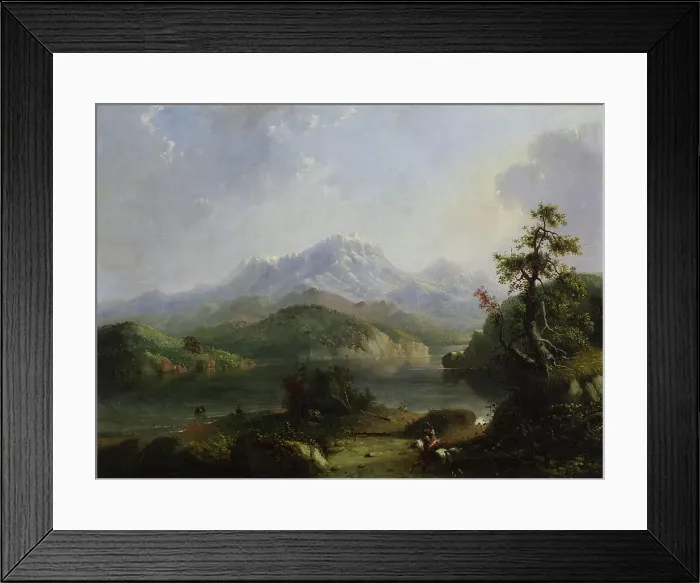 Framed Print : Rocky Mountain Scene, Wind River Mountains, 1853. Creator: Alfred Jacob Miller Framed Print : Rocky Mountain Scene, Wind River Mountains, 1853. Creator: Alfred Jacob Miller