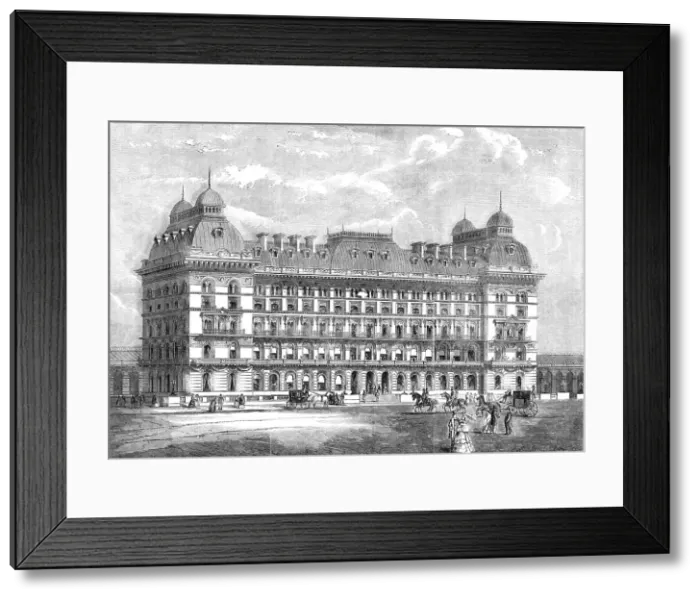 Framed Print : The Grosvenor Hotel, in course of erection on the site of the old Grosvenor Basin, Belgravia, 1860. Creator: Unknown Framed Print : The Grosvenor Hotel, in course of erection on the site of the old Grosvenor Basin, Belgravia, 1860. Creator: Unknown