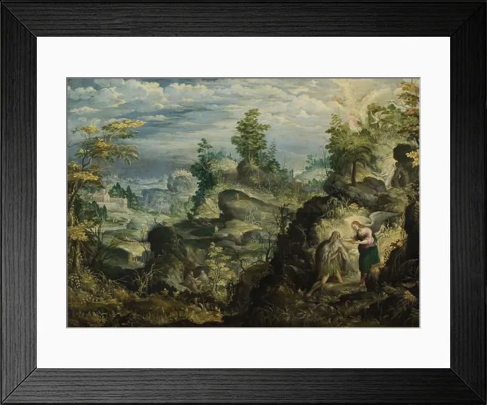 Framed Print : The Hermit Onofrius in the Wilderness, 1641. Creator: Anton Stevens II Framed Print : The Hermit Onofrius in the Wilderness, 1641. Creator: Anton Stevens II