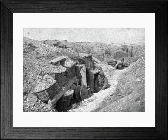 Framed Print : Sur le massif de Moronvilliers; L'entrée d'une ancienne sape allemande sur les pentes... 1917. Creator: Unknown Framed Print : Sur le massif de Moronvilliers; L'entrée d'une ancienne sape allemande sur les pentes... 1917. Creator: Unknown