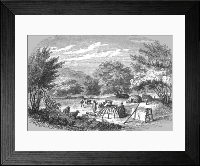 Framed Print : A Kafir Kraal; A Few Words about Natal and Zululand, 1875. Creator: Unknown Framed Print : A Kafir Kraal; A Few Words about Natal and Zululand, 1875. Creator: Unknown