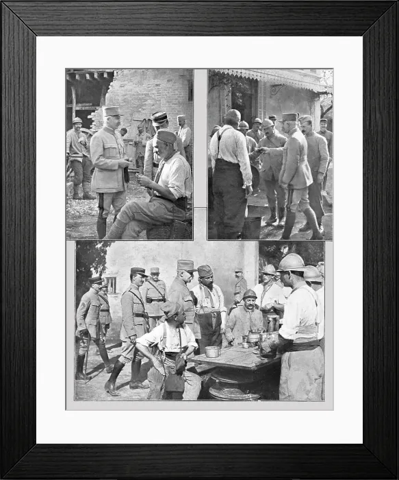 Framed Print : La Maniere de Petain; Le commandant en chef dans les cantonnements, 1917. Creator: Unknown Framed Print : La Maniere de Petain; Le commandant en chef dans les cantonnements, 1917. Creator: Unknown