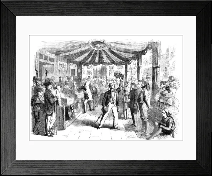 Framed Print : The vote for annexation at Naples - polling booth at Monte Calvario - from a sketch by T. Nast, 1860 Creator: Unknown Framed Print : The vote for annexation at Naples - polling booth at Monte Calvario - from a sketch by T. Nast, 1860 Creator: Unknown
