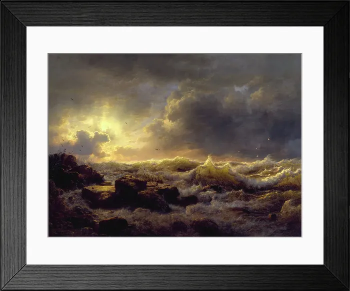 Framed Print : Clearing Up--Coast of Sicily, 1847. Creator: Andreas Achenbach Framed Print : Clearing Up--Coast of Sicily, 1847. Creator: Andreas Achenbach