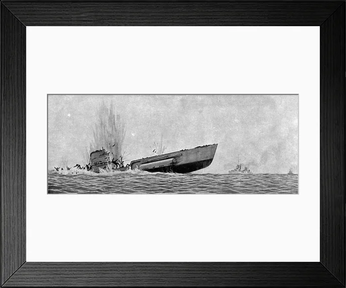Framed Print : A torpedoing immediately avenged; The Chateaurenault hit by a torpedo'.. 1917. Creator: Unknown. A torpedoing immediately avenged; The Chateaurenault hit by a torpedo'.. 1917. Creator: Unknown Framed Print : A torpedoing immediately avenged; The Chateaurenault hit by a torpedo'.. 1917. Creator: Unknown. A torpedoing immediately avenged; The Chateaurenault hit by a torpedo'.. 1917. Creator: Unknown