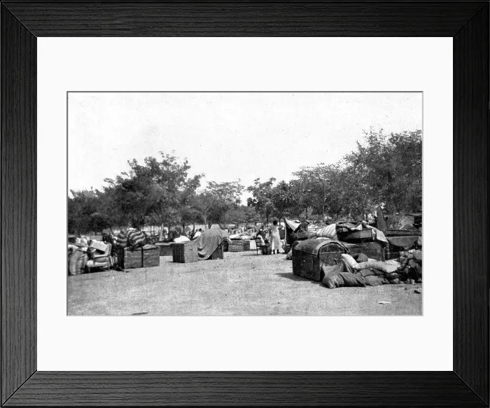 Framed Print : On the Eastern Front; In Salonika, August 20, 1917: refugee camp... 1917. Creator: Unknown Framed Print : On the Eastern Front; In Salonika, August 20, 1917: refugee camp... 1917. Creator: Unknown