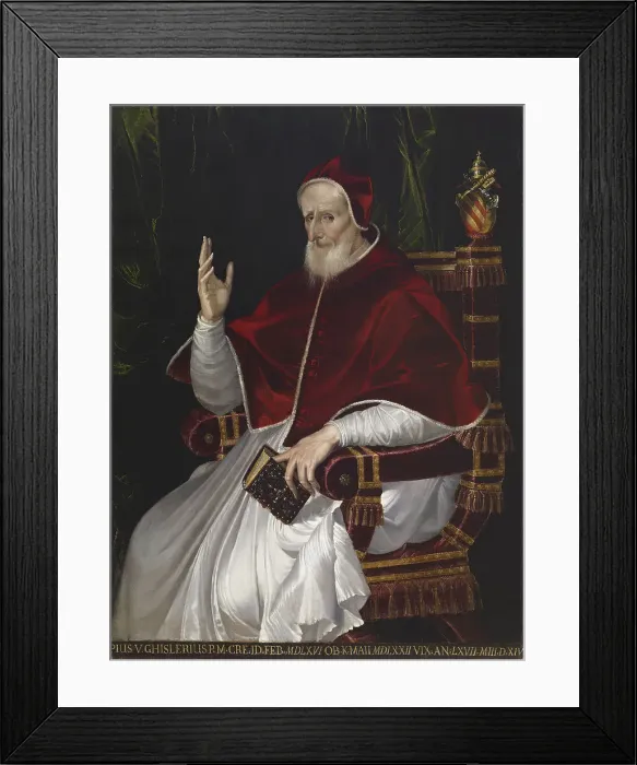 Framed Print : Portrait of Pope Pius V, c1566. Creator: Bartolomeo Passarotti Framed Print : Portrait of Pope Pius V, c1566. Creator: Bartolomeo Passarotti