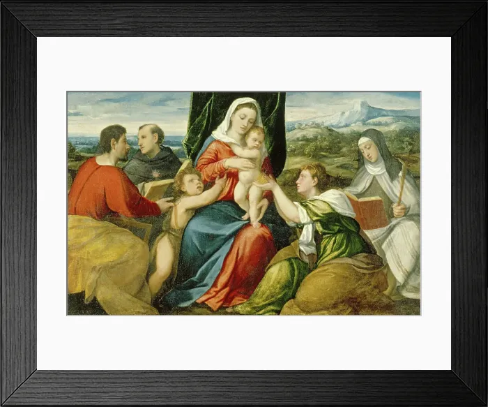 Framed Print : Madonna and Child with Saints, 1540-1549. Creator: Bonifacio de Pitati Framed Print : Madonna and Child with Saints, 1540-1549. Creator: Bonifacio de Pitati