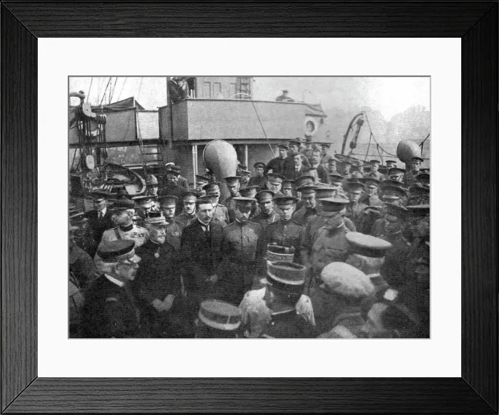 Framed Print : L'Arrivee du General Pershing; Les receptions officielles a bord de l'Invicta, 1917. Creator: Unknown Framed Print : L'Arrivee du General Pershing; Les receptions officielles a bord de l'Invicta, 1917. Creator: Unknown