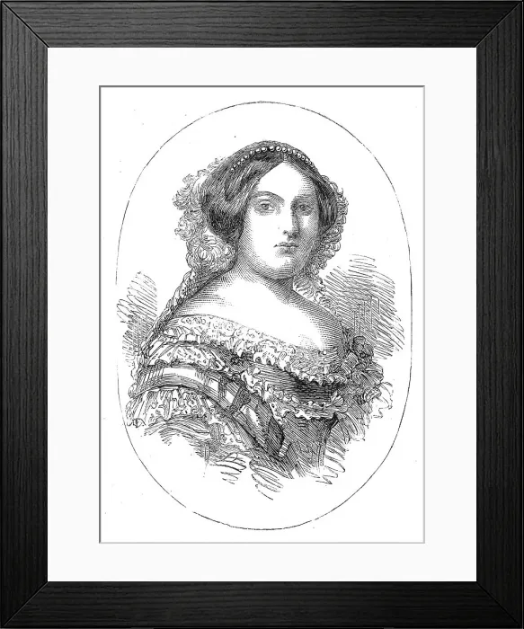Framed Print : Her Majesty the Queen of Spain, 1860. Creator: Unknown Framed Print : Her Majesty the Queen of Spain, 1860. Creator: Unknown