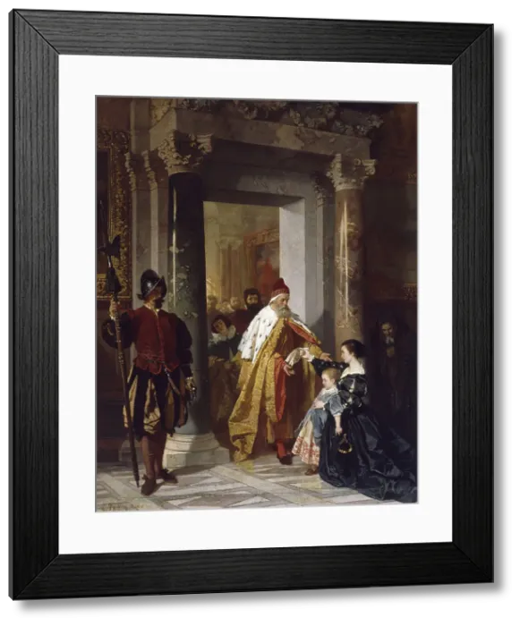 Framed Print : The Petition to the Doge, 1860. Creator: Carl Ludwig Friedrich Becker