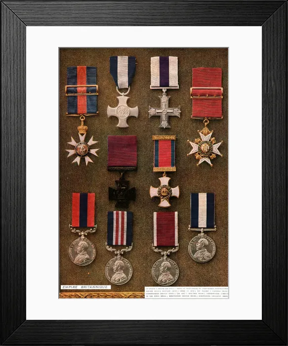 Framed Print : Decorations de Guerre; Empire Britannique, 1917. Creator: Unknown Framed Print : Decorations de Guerre; Empire Britannique, 1917. Creator: Unknown